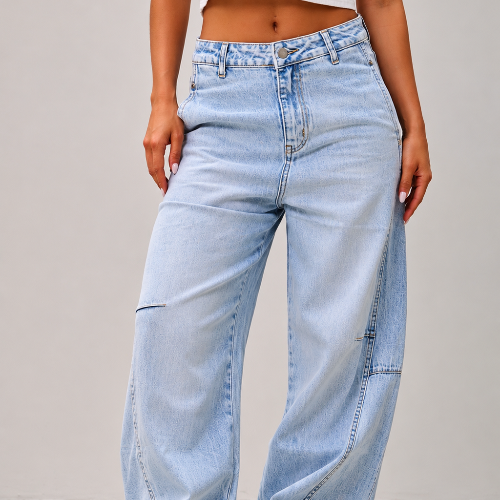 Jean Baggy Curve Light Blue