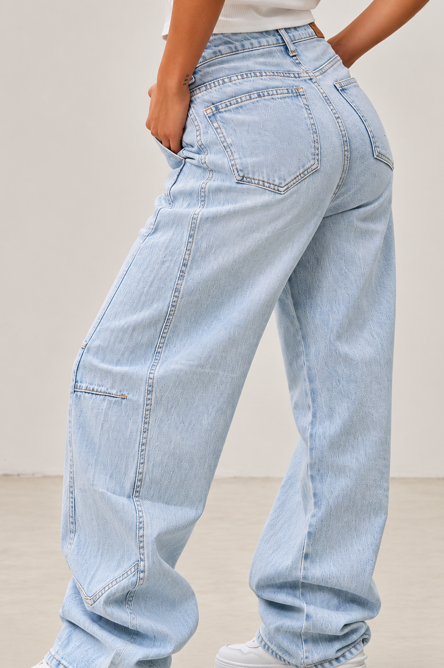 Jean Baggy Curve Light Blue