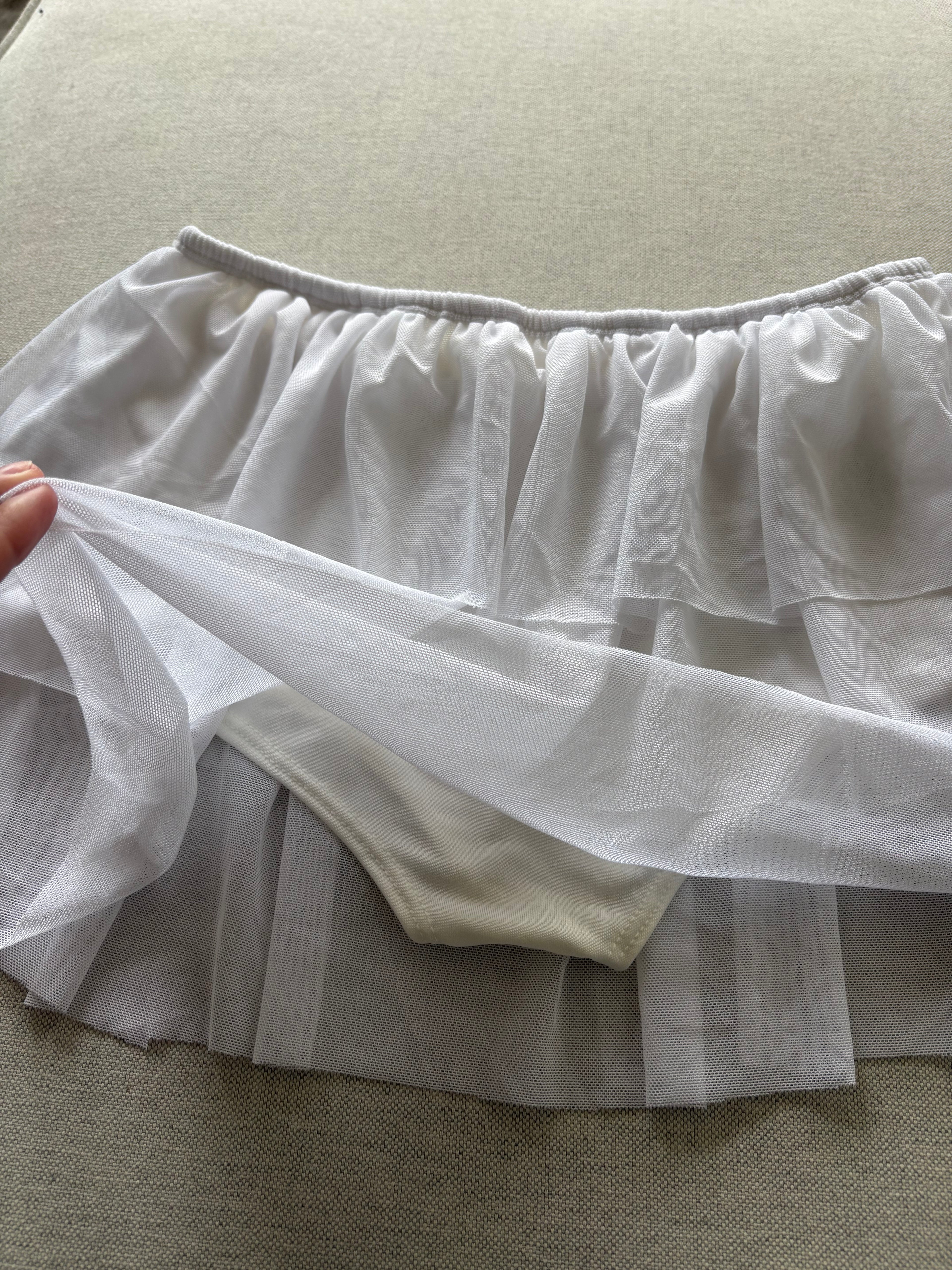 Pollera Short Volados White