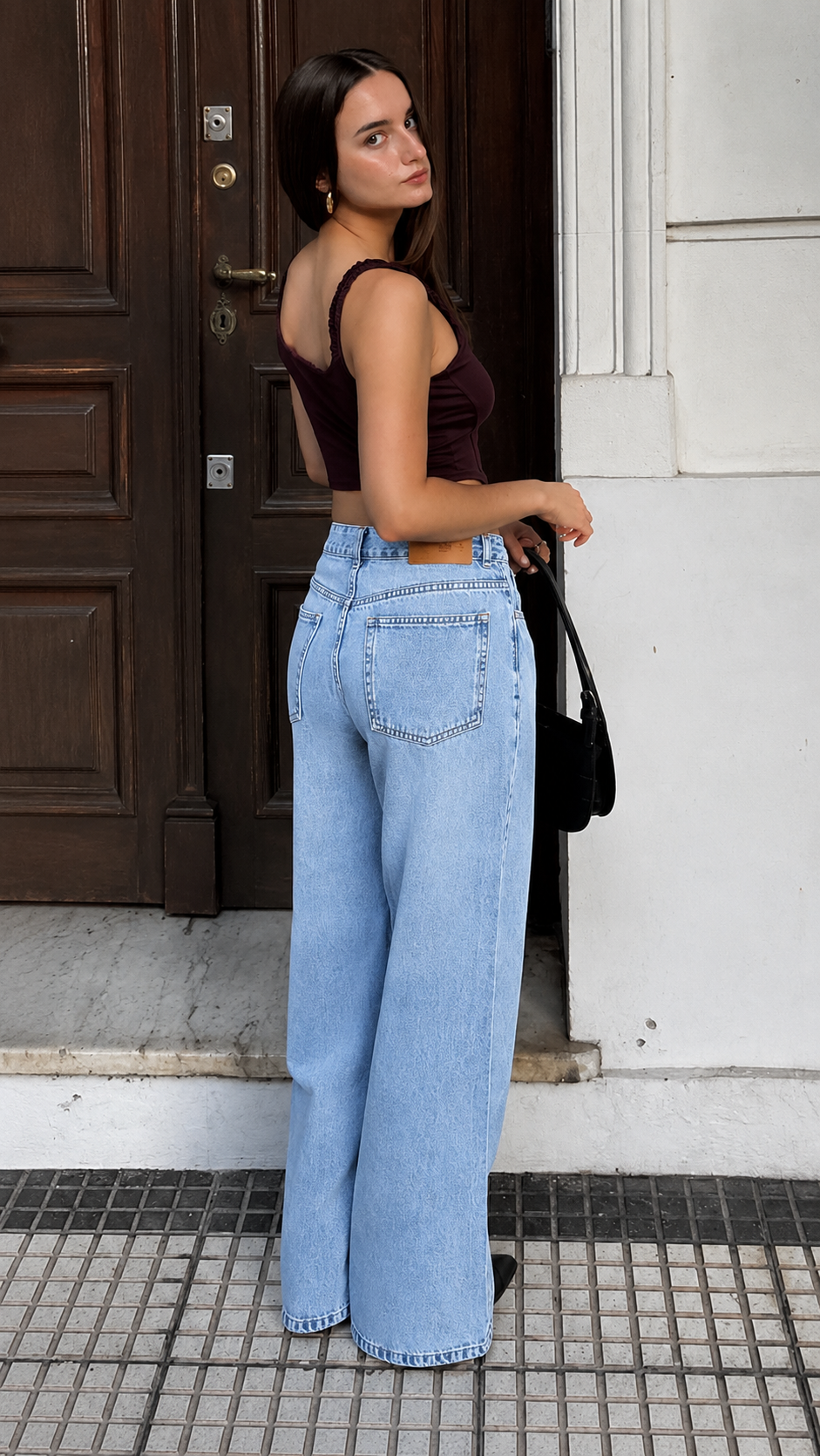 Jean Wide Leg Cruzado Celeste